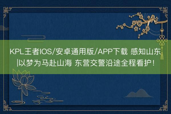 KPL王者IOS/安卓通用版/APP下载 感知山东|以梦为马
