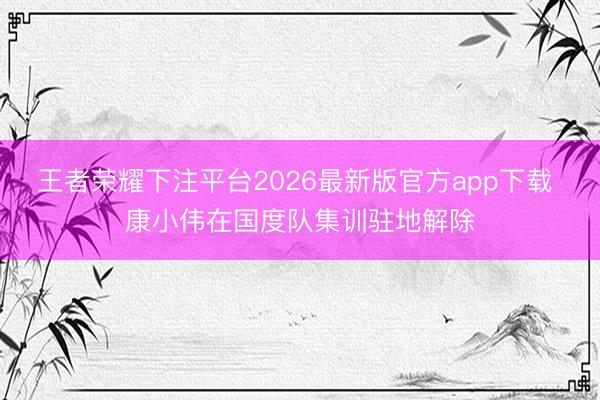 王者荣耀下注平台2026最新版官方app下载 康小伟在国度队集训驻地解除