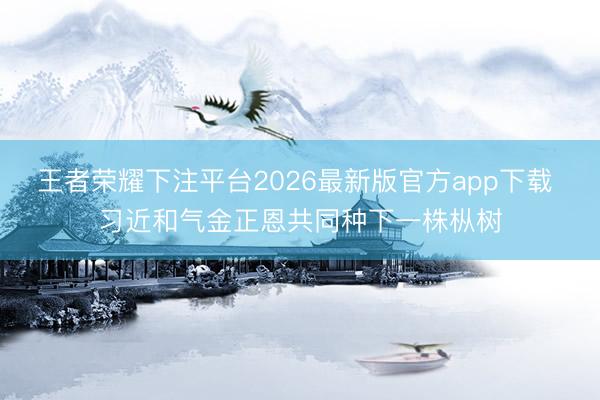 王者荣耀下注平台2026最新版官方app下载 习近和气金正恩共同种下一株枞树