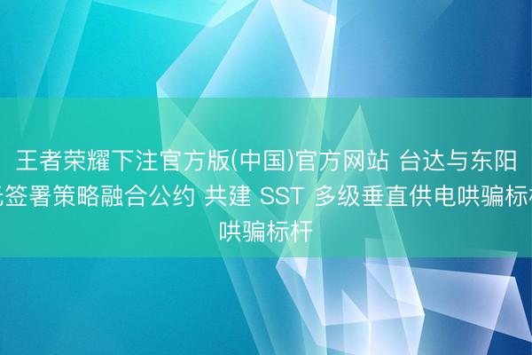 王者荣耀下注官方版(中国)官方网站 台达与东阳光签署策略融合公约 共建 SST 多级垂直供电哄骗标杆