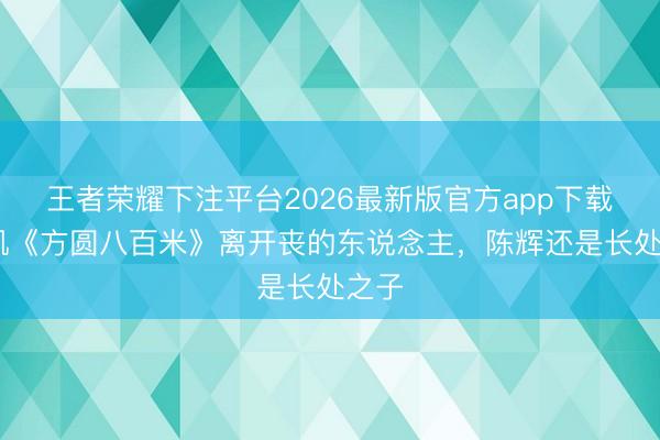 王者荣耀下注平台2026最新版官方app下载 许凯《方圆八百米》离开丧的东说念主，陈辉还是长处之子