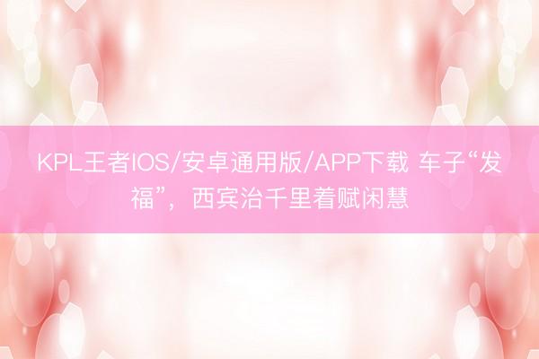 KPL王者IOS/安卓通用版/APP下载 车子“发福”,西宾治千里着赋闲慧